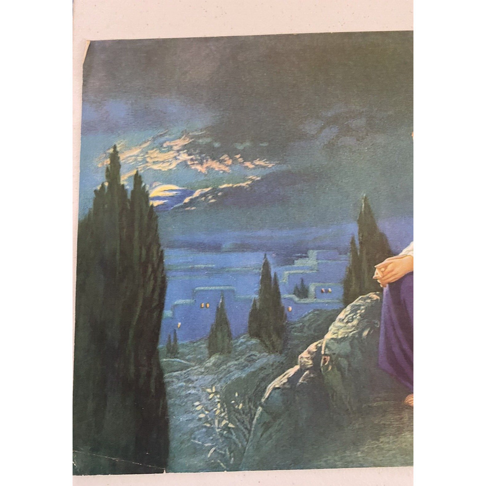 R. Atkinson Jesus Litho Art Prints Set Lot 2 Vintage Christian Religious 11"x16" - Picture 5 of 13